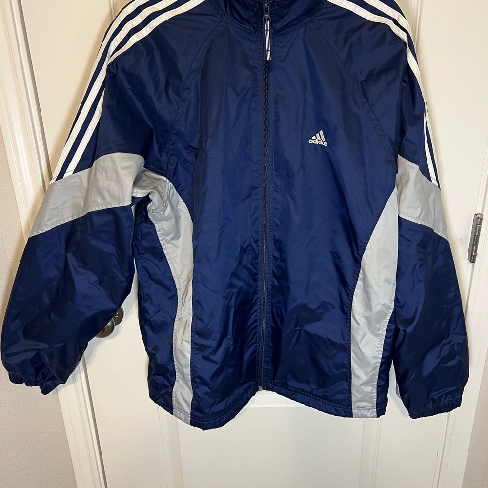 Adidas Y2K Navy and Gray Track Jacket